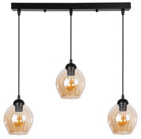 Lustră neagră cu abajur din sticlă 14x70 cm Aspa – Candellux Lighting