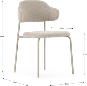 Scaune de dining crem 4 buc. Adriel – Marckeric