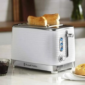 Prajitor de paine Russell Hobbs Inspire 24370-56, 1050 W, 2 felii, 6 trepte, Incalzire, Dezghetare, Alb