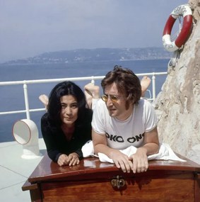 Fotografie John Lennon and Yoko Ono at the Hotel du Cap Eden Roc, Antibes, 1970