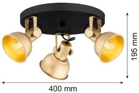 Spot LENORA 3xE14/7W/230V auriu/negru Argon 6243
