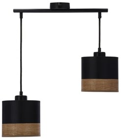 Lustră pe cablu PORTO 2xE27/60W/230V negru/maro