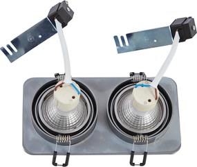 Spot încastrat rotunjit Gunmetal GU10 50mm Rotativ și înclinabil IP44 2 lumini - Alberto