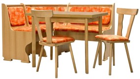Coltar de bucatarie cu masa extensibila si 2 scaune Anita, Elvila, PAL melaminat/lemn de fag/poliuretan