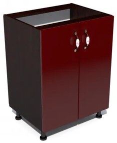 Corp inferior 60 cu 2 usi Zebra MDF rosu simplu