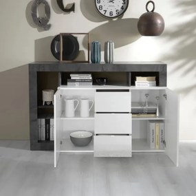 Comodă LENOR alb/antracit