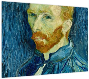 Tablou pe sticlă - Vincent van Gogh, Self-Portrait, reproducere (70x50 cm)