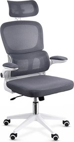 Scaun ergonomic OFF 432 gri, suport lombar și brațe rabatabile