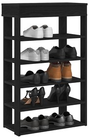vidaXL Suport pantofi, negru, 60x30x98 cm, lemn prelucrat