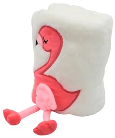 Păturică de pluș cu personaj flamingo
