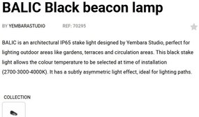 Stalp LED de exterior design modern IP65 BALIC 39cm Black
