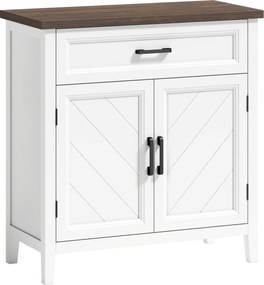 HOMCOM Bufet pentru living, mobilier de depozitare cu 2 uși, sertar și raft reglabil, 76 x 35 x 80 cm, alb | Aosom Romania