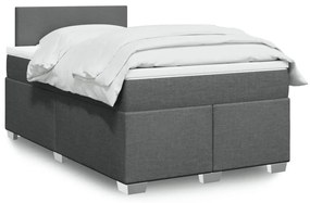 vidaXL Pat box spring cu saltea, gri închis, 120x200 cm, textil