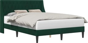 vidaXL Cadru de pat cu headboard Verde închis 120 x 200 cm Catifea