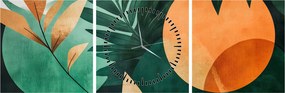 Tablou - Motive naturale geometrice (cu ceas) (90x30 cm)