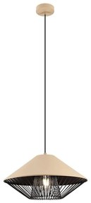Redo 01-3007 - Pendul pe cablu GRILL, 1xE27/42W/230V, Ø 39,6 cm, negru/bej
