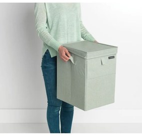 Cos de rufe stivuibil Brabantia 1000829, 35 l, Deschidere frontala, Capac larg, Pliabil, Verde