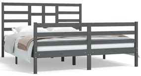 3105872 vidaXL Cadru de pat, gri, 160x200 cm, lemn masiv