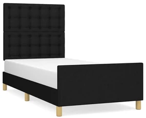 3125335 vidaXL Cadru de pat cu tăblie, negru, 80x200 cm, textil