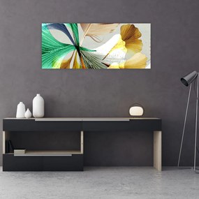 Tablou - Frunze cu pană (120x50 cm)