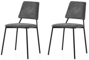 Set 2 buc. scaune bucătărie Limeta (Negru + antracit). 1127580
