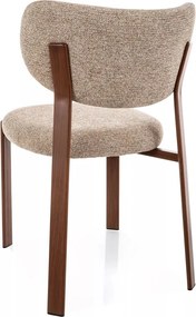 Scaun lemn tapitat Rin D 253 bej/nuc - H79 cm