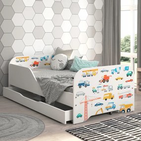 Pat pentru copii 140 x 70 cm cu motiv de camion