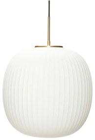 Lustră albă cu abajur din sticlă ø 40 cm Serene – Hübsch