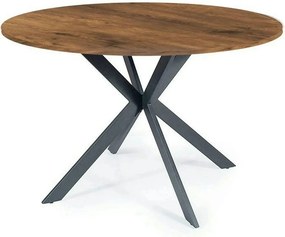 Masa TALIA II, nuc/negru mat, 90x90x76 cm