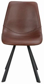 Scaun de dining cu picioare negre Rowico Alpha, maro