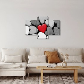 Tablou cu inimioare din lemn (90x60 cm)