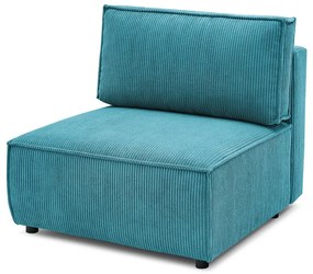 Modul pentru canapea albastru cu tapițerie din catifea reiată (de mijloc) Nihad modular – Bobochic Paris