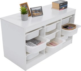 Organizator cu cutii de depozitare, alb, TRIMAL