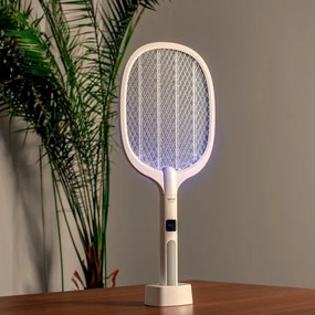 Paletă LED electrică anti-insecte 2 în 1 1200 mAh/5V alb