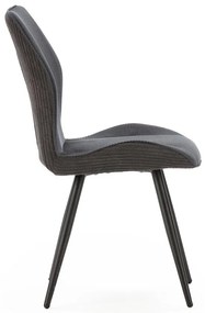 Scaune de dining negre 2 buc. din catifea reiată Adaya – Marckeric