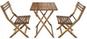 Set de mobilier de grădină din lemn de salcâm - masă și 2 scaune