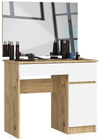 Masă de toaletă Parijat (Stejar artisan + Alb) (cu oglindă) (D). 1070925