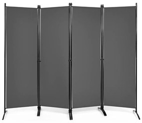 Paravan cu 4 panouri 173 cm gri