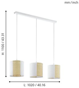 Eglo 43402 - Lustră pe cablu ARNHEM 3xE27/40W/230V