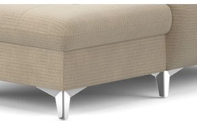 Canapea extensibilă colțar U CATANIA stânga, spațiu depozitare, bej