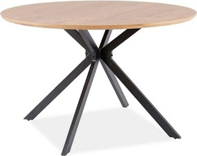 Masa ASTER, stejar/negru, 120x120x75 cm