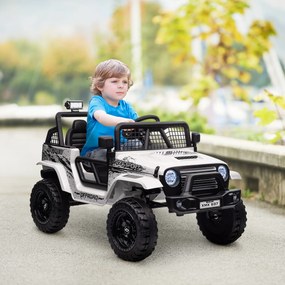 AIYAPLAY Mașină Electrică pentru Copii 3-6 Ani Off-road 12V cu Telecomandă Alb | Aosom Romania