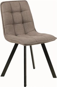 Scaun de sufragerie tapitat ELLIS, bej/negru, stofa/metal, 46x42x88 cm
