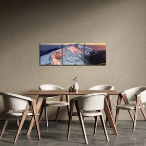 Tablou - Panoramă montană de iarnă II. (cu ceas) (90x30 cm)