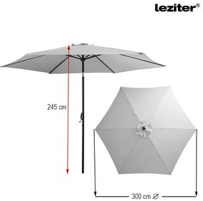 Parasol de grădină Gina gri 300 cm