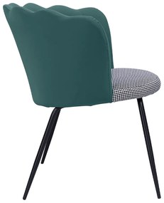 Fotoliu design, Art-deco, verde / model, piele ecologică / ţesătură, NELIN