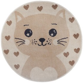 Covor pentru copii bej ø 140 cm Cat – Hanse Home