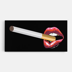 Tablou Canvas, 50x100cm, Dormitor si Living, Femei, Lips, Lips Smoking
