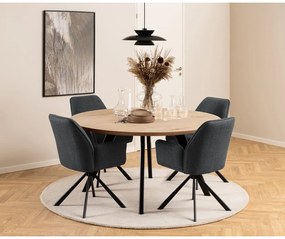 Set de scaune de sufragerie gri închis cu cotiere 2 buc. tapițat Glenda – Actona