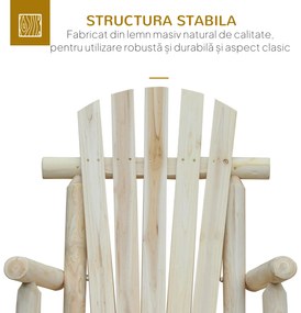 Outsunny Scaun Balansoar de Gradina stil Adirondack din Lemn 96x66x98cm | Aosom Ro